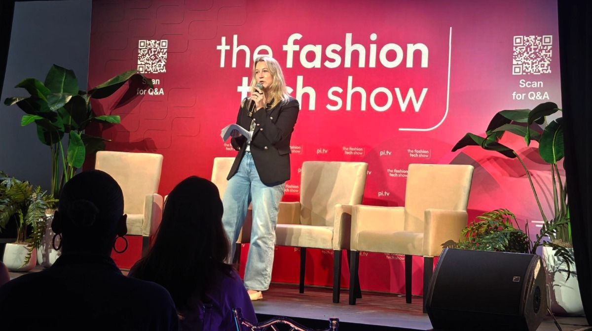 Meg Ball of Centric presenting the T.E.A.R. framework on Day 2 of The Fashion Tech Show New York 2026